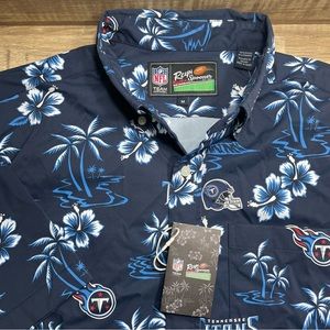 Tennessee Titans Reyn Spooner Navy Kekai Button Up Shirt Mens Medium Nylon Blend